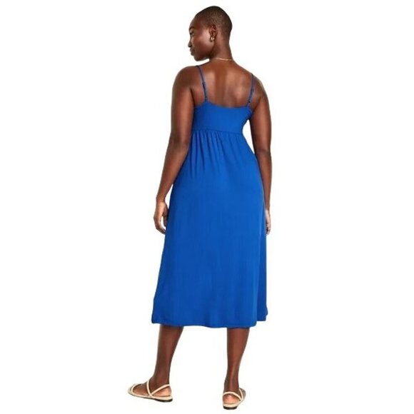 Old Navy Soft Jersey Knit Fit & Flare Midi Sundress Striped Large (12/14) Petite - Picture 15 of 15